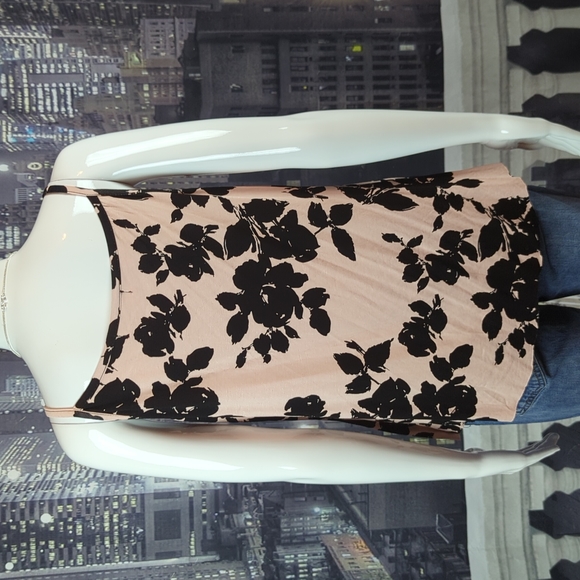 BEPEI sz L Pink & Black Pleated Floral Print Flowing Camisole - Picture 5 of 7